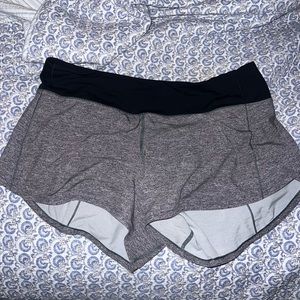 Lululemon Black and Gray Speed Up Shorts